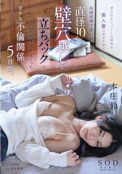 僕の住むアパートの隣室の美人妻は欲求不満だった。夫婦喧嘩で空いた直径10cmの壁穴越しに立ちバックで膣奥を突きまくった密かな不倫関係5日間。 本庄鈴